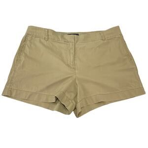 J. Crew High Rise 3.75 Chino Shorts Beige Women 14 Stretch Zip Front